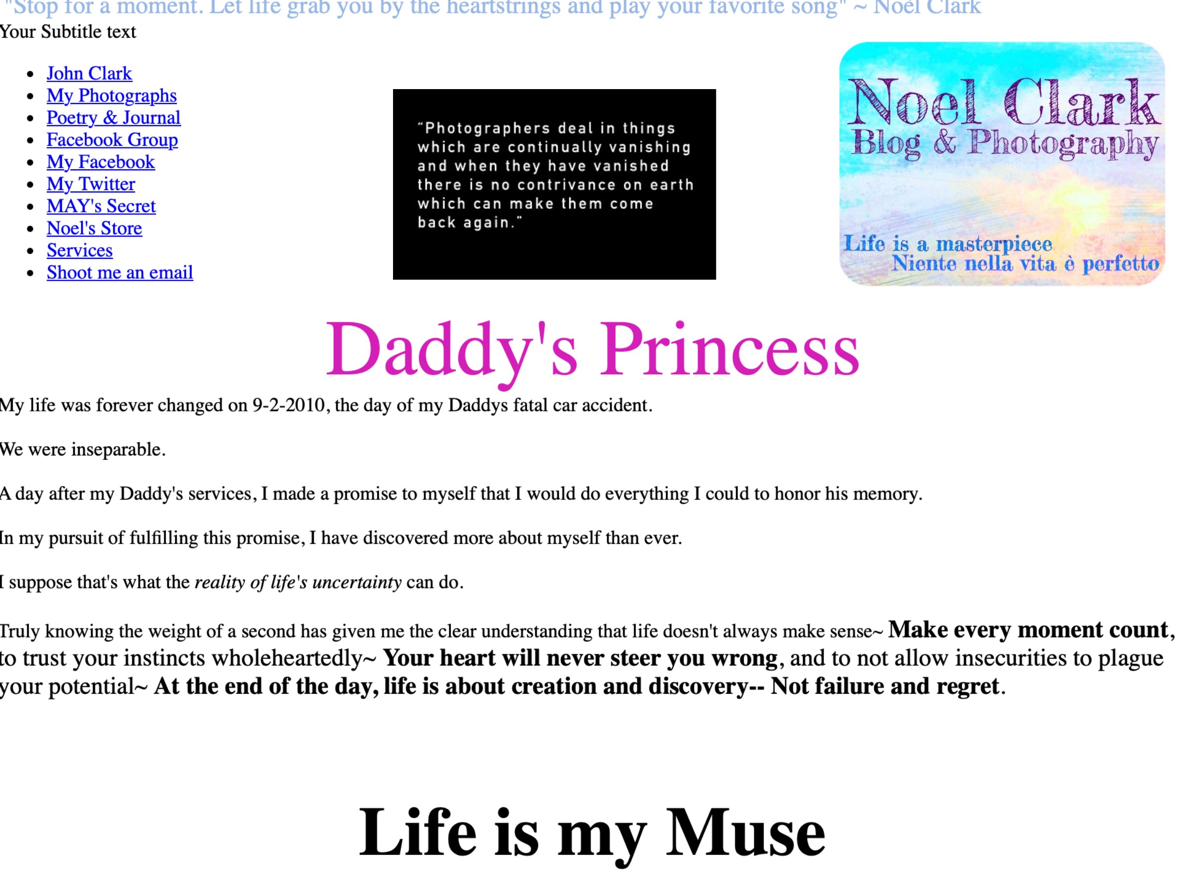Archived capture of Noèl Clark's website from 2010